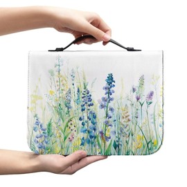 Glomenade Flora Bible Covers for Women Book or Bible Carrying Case PU Leather Bible Case Bag Church Bag Scripture Bag Case Gift for Christian