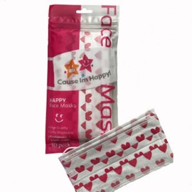Cause Im Happy Face Mask - Cause Im Happy Face Mask Hearts 10 Pack