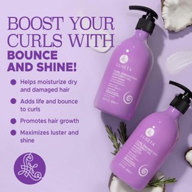 Luseta Curly Hair Shampoo and Conditioner Set with Coconut Oil, Unlimited Bounce and Definition for wavy and Coily hair, Reduce Frizz and Repair Dry Hair, for All Curl Types Sulfate Free 16.9Fl oz×2