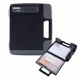 Portable Clipboard Storage Plastic Case for A4 Sizes, Clipboard with Storage & Calculator, Heavy Duty Plastic Clip Board, Large Capacity Letter Size Side Opening Nursing Slimcase with Pen Holder