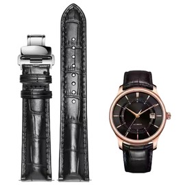 Nizonlaie Genuine Leather Watch Band Men Women, Alligator Grain Calfskin Leathe Strap Business Casual Universal Replacement Deployment Watch Strap 14mm 15mm 16mm 17mm 18mm 19mm 20mm 21mm 22mm 24mm