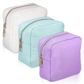 Ipetboom Elegant Nylon Waterproof Makeup Bag Set 3 Pcs Travel Pouches Organizer Portable Makeup Brush Bag Pad Holder for Trips