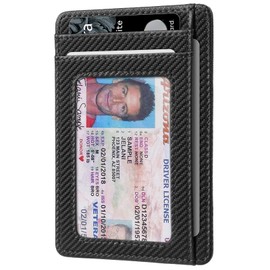 RUNBOX Slim Minimalist RFID Blocking Front Pocket Leather Wallets for Men Women Gift Box