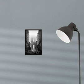 artboxONE Poster with Black Frame 45 x 30 cm New York NYC Cities Manhattan Bridge - Picture New York Brooklyn Manhattan