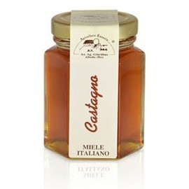 Apicoltura Cazzola Italy - Chestnut Honey - Jar of 135 g (Pack of 2 Glass Jars)