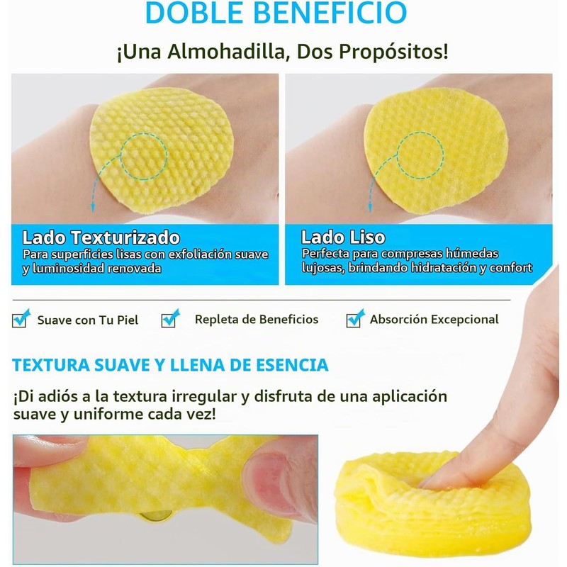 Almohadillas Limpiadoras de Cúrcuma y Ácido Kójico, 40 Piezas