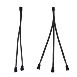 LitOrange 2 Pack 4 Pin PWM Fan Splitter Cable,Y Splitter 1 to 2 Converter + 1 to 3 Converter for Computer PC Fan Power Cable