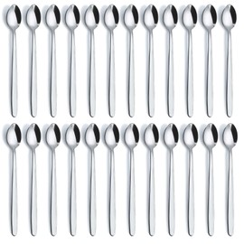 Latte Spoons, Funnydin 24 Pieces Coffee Spoons Set (8.3 Inch), Dishwasher Safe, Teaspoons, Latte Spoons, Dessert Spoons, Coffee Spoons, Sundae Spoons and Long Teaspoons for Kitchen and Home