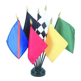 Auto Racing Flag Set (7 Flags) Rayon On Staff 4 in. x 5 in.