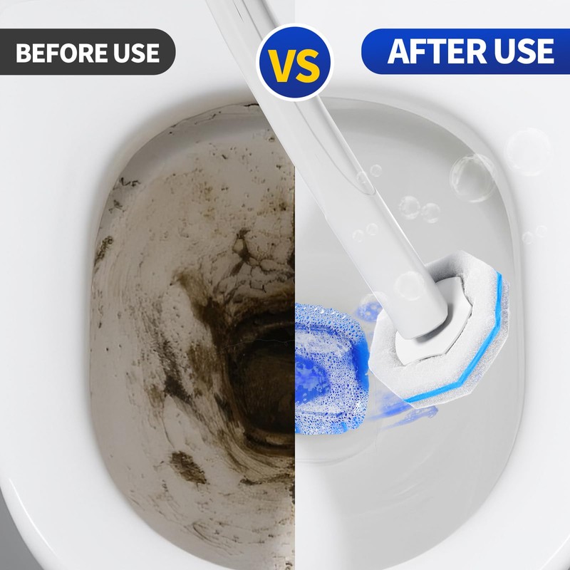 60pcs Disposable Toilet Brush Refills. Bathroom Cleaning.Toilet Wand Refills. Disposable