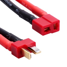 Hobbypark Deans Style T Plug Connector Female & Male with 12AWG 12 Gauge Silicone w/Battery Straps for RC Lipo Battery Cable Drone Car (2 Pairs)