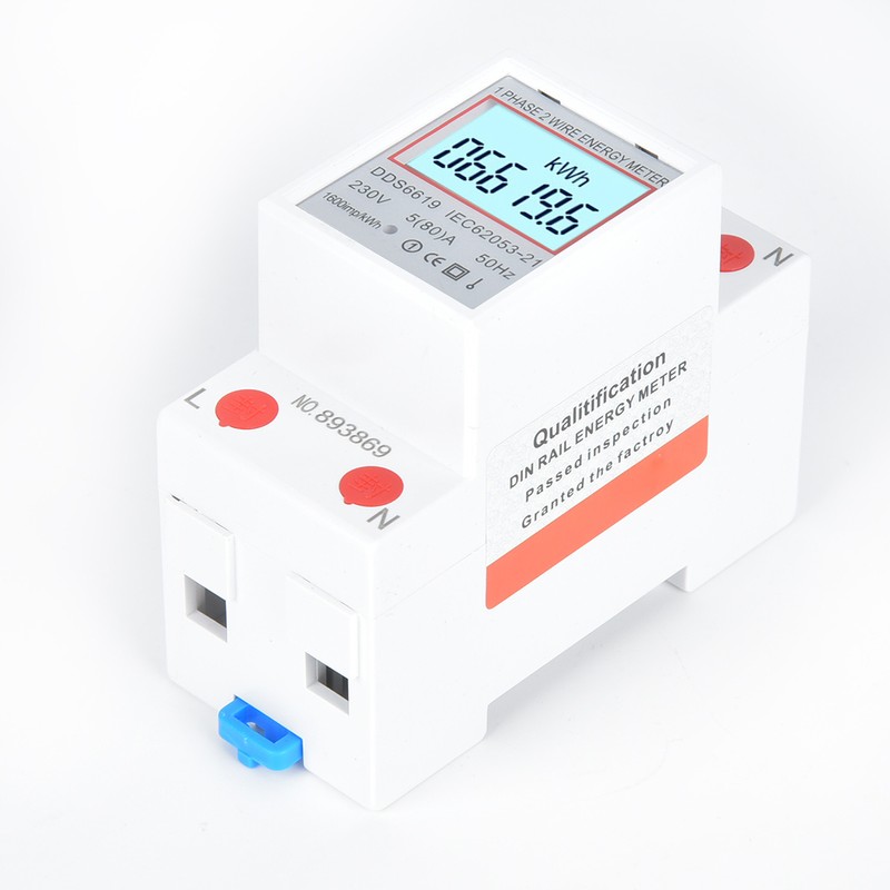 DDS6619 SinglePhase Energy Meter DIN Rail 2P Power Meter with