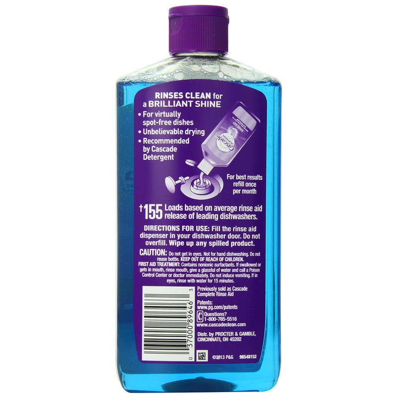 Cascade Rinse Aid Platinum Dishwasher Agent, Regular, 16 Fluid Ounce