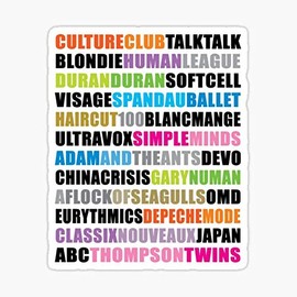 80s New Wave Music Sticker - Sticker Graphic - Auto, Wall, Laptop, Cell, Truck Sticker for Windows, Cars, Trucks