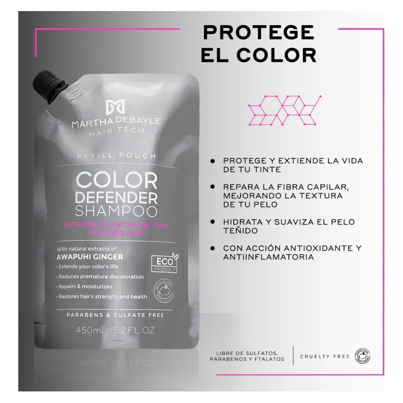 MARTHA DEBYALE HAIR TECH Color Defender Shampoo Pouch. Color, con