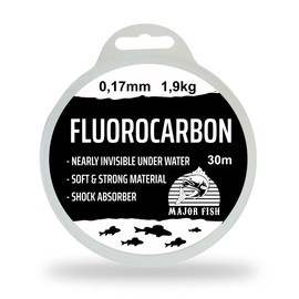 Major Fish 100% Fluorocarbon Leader Line 30 Metres Fluorocarbon Cord 0.17 mm - 1.9 kg