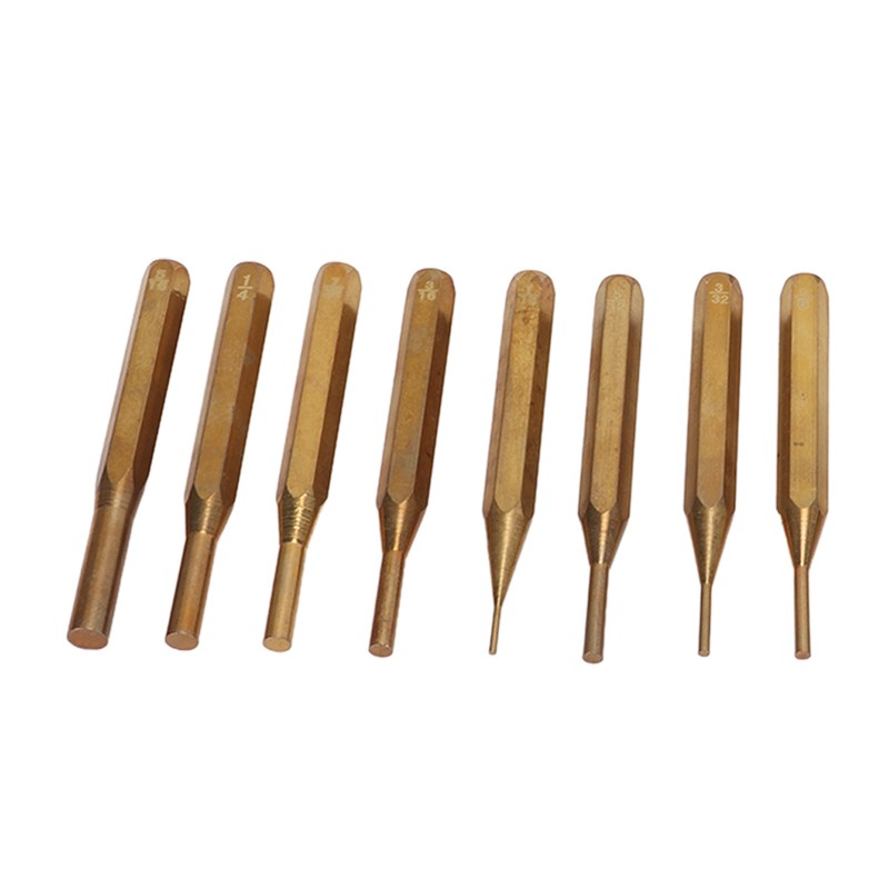 Brass Punch Set Porous Structure Detachable Ends 8 Different Sizes