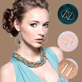 Ximalun 80Pcs Silver Earring Hoops, 50mm Round Circle Hoop Earring Findings for DIY Craft, Jewelry Making Supplies