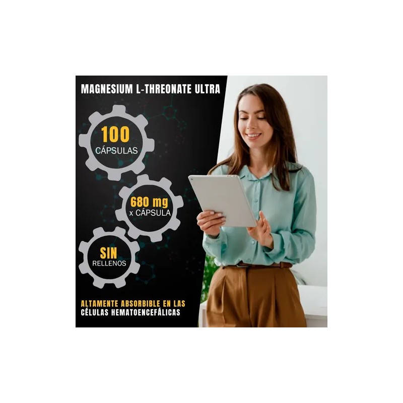 Nsn Treonato Magnesio 2040 Por Porción 100 Cáps Sabor