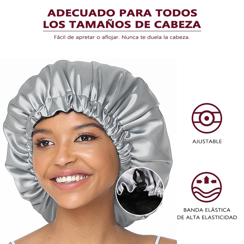 MYAIOL Gorro de Seda para Dormir 3 Piezas, Gorro Dormir