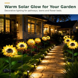 Solar Flower Lights for Garden Decor – Waterproof LED Rose & Sunflower Lamps for Lawn, Yard & Outdoor Landscape