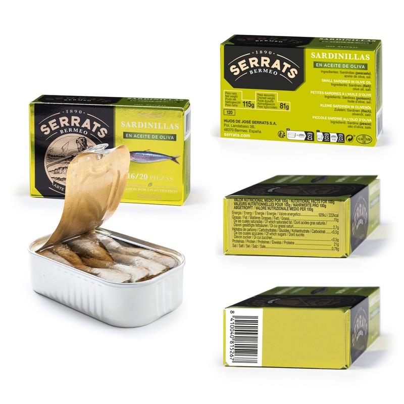 Baby Sardines in Olive Oil - 16/20 units, 1 tin
