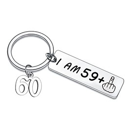 60th Birthday Keyring Happy Birthday Gifts for Women Men Idea as a Joke Celebration Funny Keyring Gifts for Best Friend Mum Dad Nanny Grandad (60th keyring)