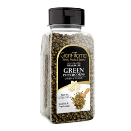 GranAroma Green Peppercorns, 6.4 oz, Whole & Dried, Fresh Flavor