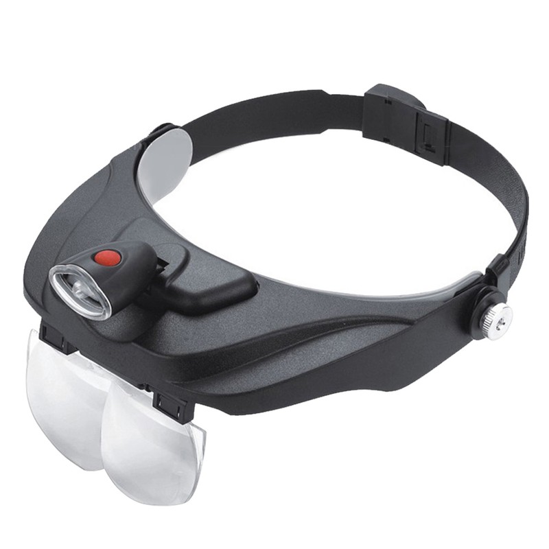 Multifunctional LED Head Mount Magnifier with Replaceable Lens for Inspection