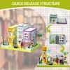 HOUXIPUPY Mini Cafe-Bookshop Building-Blocks Set- City Town Coffee Bookstore House