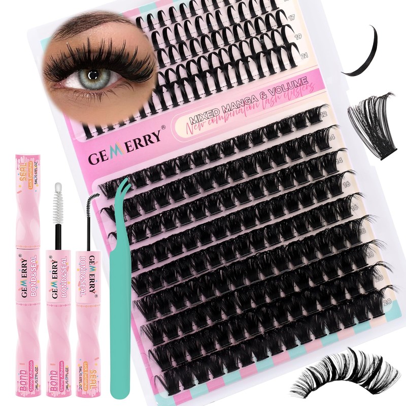 GEMERRY Wimpern Extensions Spikes DIY Cluster Wimpern D Curl Individuelle