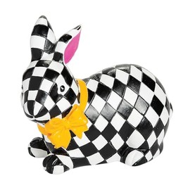 Fun Express Checkerboard Bunny Black & White