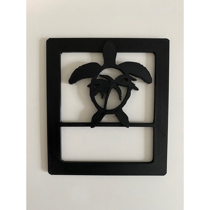Honu Turtle w Palm Tree 3D - Black for Jeep