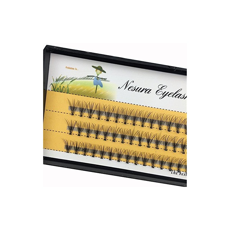 BODERMINCER 10D 60pcs Black Handmade False Eyelashes Natural Long Individual