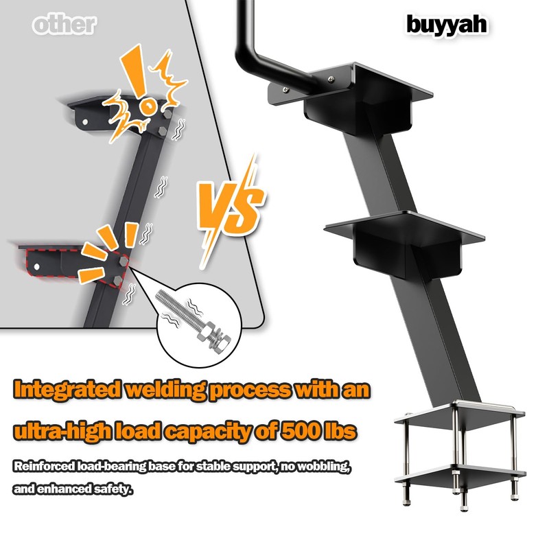 BUYYAH Trailer Step with Handle, Dual-Step Universal Boat Hauler Step,