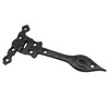 Black Cast Iron Spear Hinges Leaf Design Pair - 6