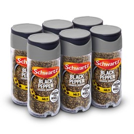 Schwartz Black Pepper Mild Coarse Ground 33 G | Jar | Pack of 6 | Warm, Spicy, Aromatic Taste | Versatile Spice, Essential for Home-Cooked Meals | Perfect for Meat, Fish and Roast Vegetables