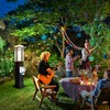 Outdoor Lamp Post with Outlet, Modern Post Light Fixture for