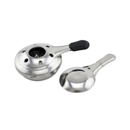 FACKELMANN FM Professional 21827 Alcohol Burner for Fondue, Spirit Burner, Stainless Steel, Grey, 15.5 x 9.7 x 4.5 cm