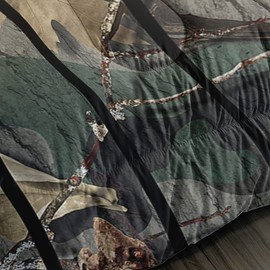 Suncloris American Flag Deer Antlers Comforter,United States Federations Stars Stripes Bedding Bedspread for Girls Boys Teens, Camo USA Flag Quilt Bedroom Decor with 2 Pillow Cases (02, Twin)