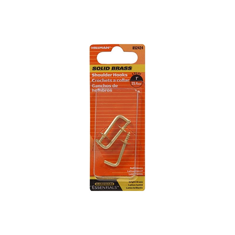 Hillman Hardware Essentials 852424 Shoulder Hook Brass 1" - 3