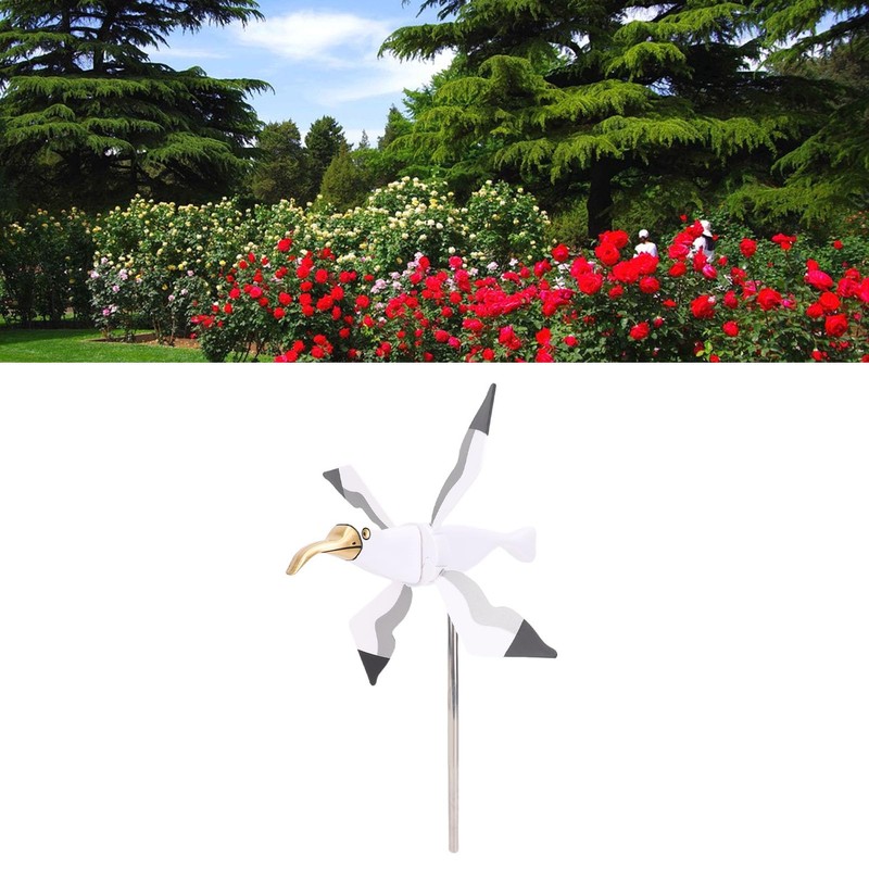 Seagull Garden Spinner, Plastic Wind Spinners Outdoor Animal Whirligig Windmill