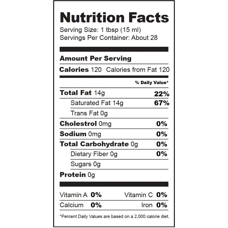 Unrefined, Nondeodorized, Nonbleached Centrifugally Extracted Organic Virgin Coconut Oil…