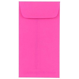 JAM PAPER #7 Business Colored Envelopes - 3 1/2 x 6 1/2 - Ultra Fuchsia Hot Pink - 100/Pack