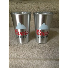 Coors Light 2- 16 oz Coors Light Aluminum Cup Brand New 5in tall New