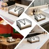2 Pack Black Metal Napkin Holders for Tables,Quare Serviette Holder