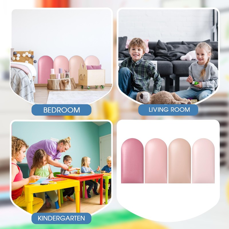 Jetec 12 Pcs Wall Padding for Kids with Autism Playroom