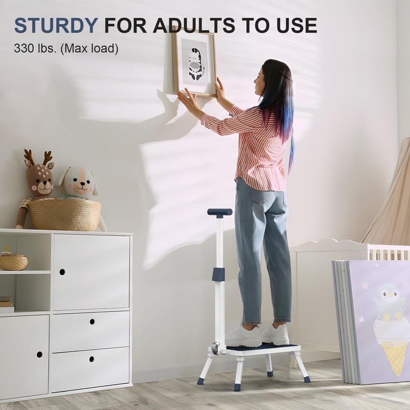 Folding Step Stool, Step Stools with Handle for Elderly Adults,