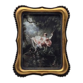 YULINK 5x7 Vintage Picture Frame, Antique Bronze Gold Ornate Photo Frame, for Tabletop and Wall Display, Decorative Retro Home Decor, Photo Gallery Art