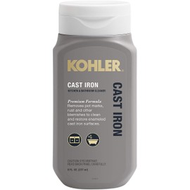 KOHLER K-23725-NA Cast Iron Cleaner, For Kitchen and Bathroom, 8 oz Bottle, Nonabrasive Cream-based Cleaner